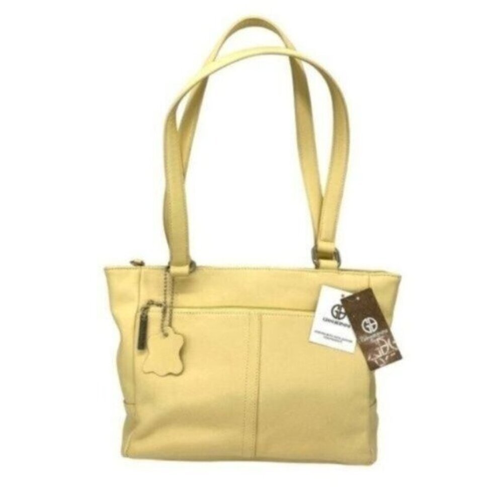 Giani Bernini Nappa Classic Leather Butter Yellow Womens Shoulder Bag - Picture 2 of 13